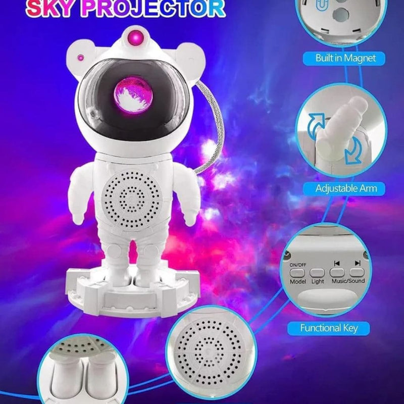 Proyector astronauta con altavoz bluetooth